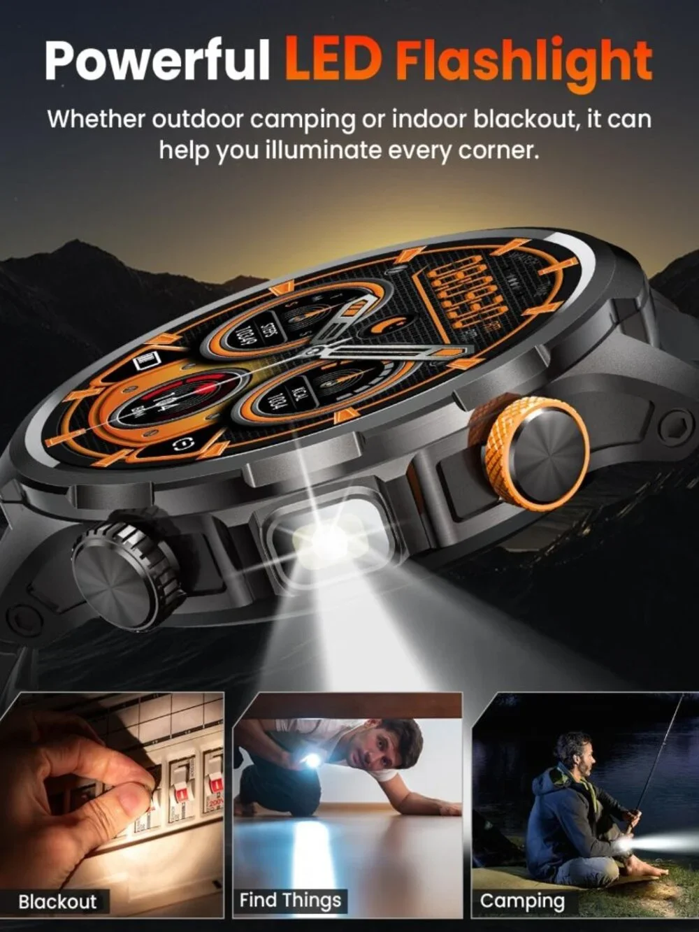 Military Smart Watch for Men, 1.91'' Fitness Tracker, 100+ Sport Modes